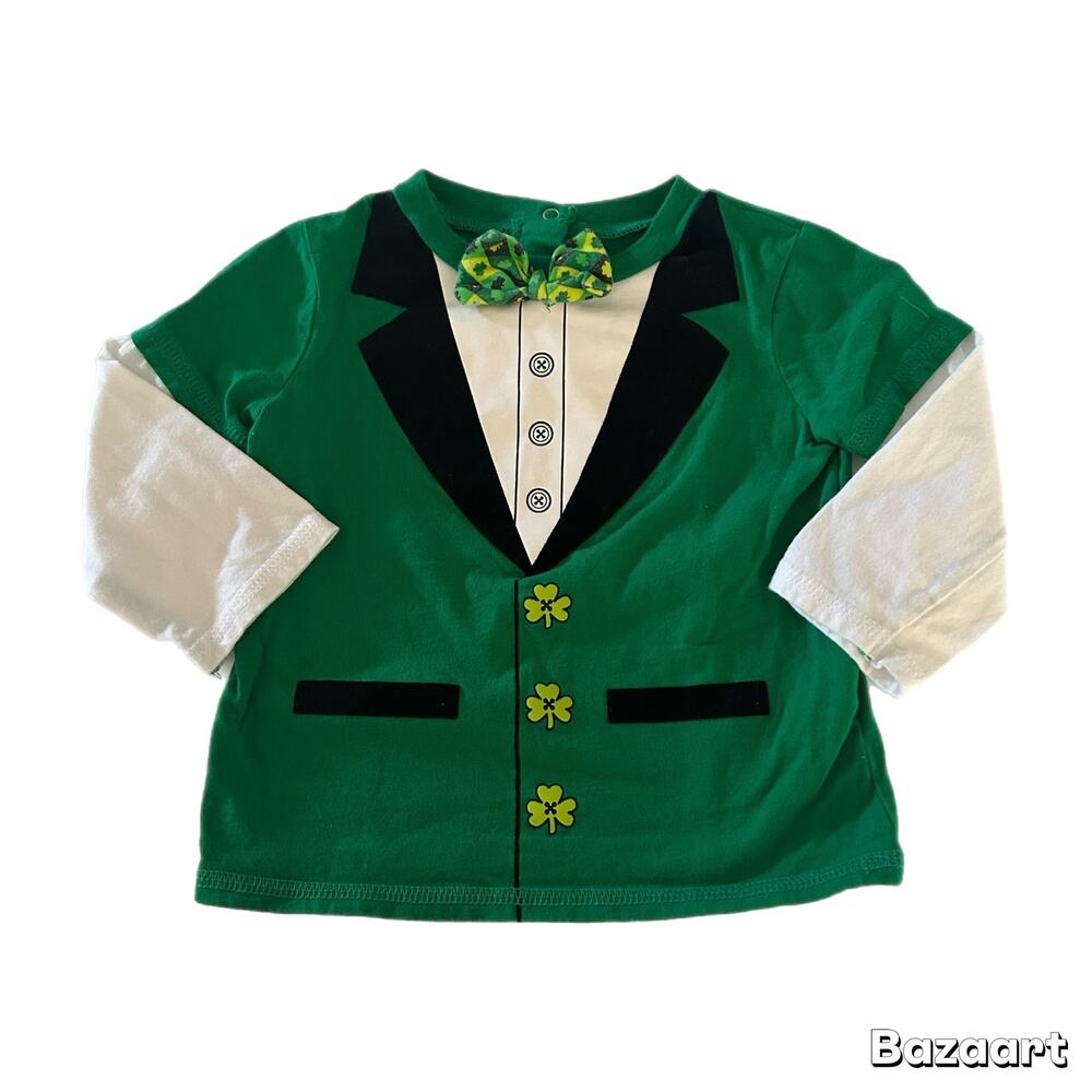 Koala Kids Saint Patrick's Day Tux Long Sleeve T-Shirt 9-12M